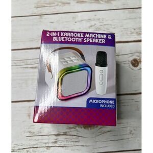 NIB Think Positive! Karaoke Machine Bluetooth Speaker‎ Kids White Rainbow
